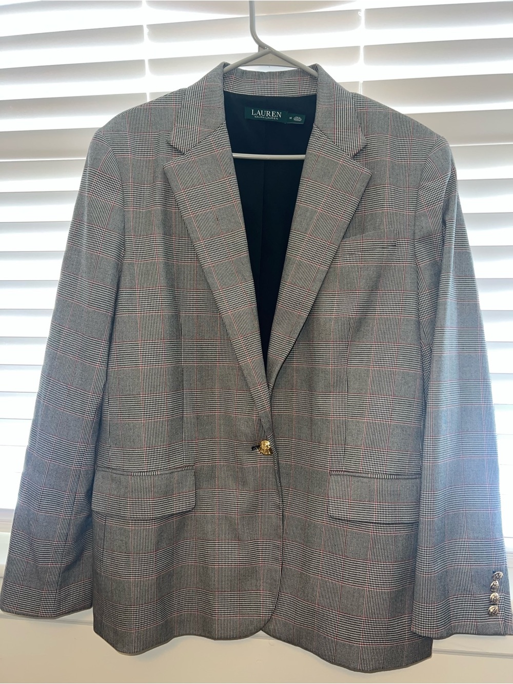 Lauren Ralph Lauren Women’s Gray Plaid Blazer